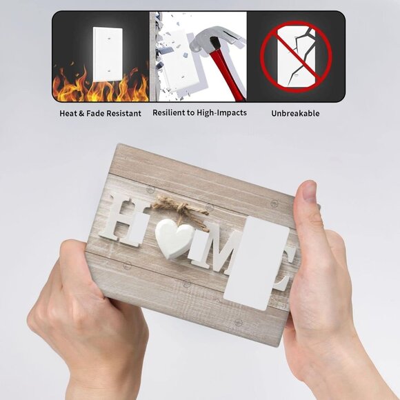 Farmhouse Home Combination Wall Plate 3 Gang Toggle/Toggle/Rocker Switch Cover - Picture 6 of 8